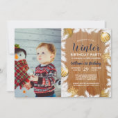 Holzofen Foto Geburtstagsparty Einladung (Vorderseite)