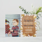 Holzofen Foto Geburtstagsparty Einladung (Stehend Vorderseite)