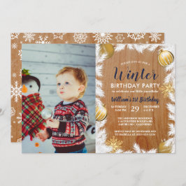 Holzofen Foto Geburtstagsparty Einladung