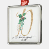 Holzofen-Gold-Glitzer Monogramm D Ornament Aus Metall (Links)