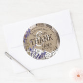 Holzofen-Lavendel-Spitzen-Rustikales Hochzeitstil Runder Aufkleber (Umschlag)