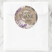 Holzofen-Lavendel-Spitzen-Rustikales Hochzeitstil Runder Aufkleber (Tasche)