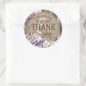 Holzofen-Lavendel-Spitzen-Rustikales Hochzeitstil Runder Aufkleber (Tasche)