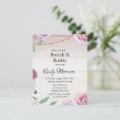 Holzofen-Light-Lavender Peony Brunch und Bubbly Einladung (Stehend Vorderseite)