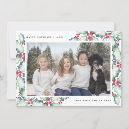 Holzofen mit grünen und roten Wasserfarben, Fotoka Feiertagskarte