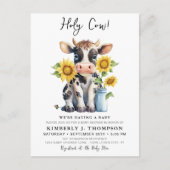 Holzofen Sonnenblumen Farm Baby Dusche Einladung Postkarte (Vorderseite)