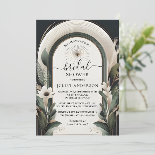 Holzofenbaum Rustikale Stallfarm Brautparty Einladung (Stehend Vorderseite)