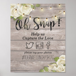Holzofenblume Lichter Oh Snap Hashtag Hochzeit Poster