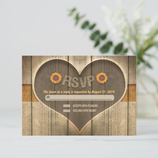 Holzofenheirat rsvp Design Karte (Stehend Vorderseite)