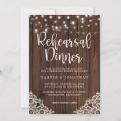 Holzofenlampen Hochzeitstag Probe Abendessen Einladung (Vorderseite)