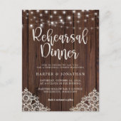 Holzofenlampen Hochzeitstag Probe Abendessen Postkarte (Vorderseite)