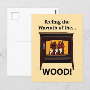 Holzofenofen Feuerholz Warm Postkarte