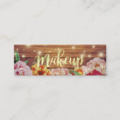 Holzofenreihenleuchten Gold Script Makeup Salon Mini Visitenkarte (Vorderseite)