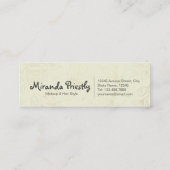 Holzofenreihenleuchten Gold Script Makeup Salon Mini Visitenkarte (Rückseite)