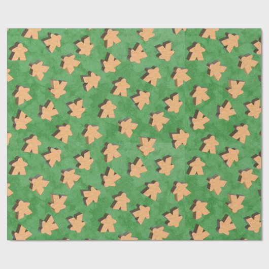 Holzofenspielelemente auf Grün Geschenkpapier (Flach)