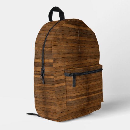 Holzoptik Bedruckter Rucksack (Rückseitige Ecke links)