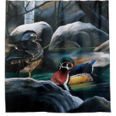 Holzosen-Teich Duschvorhang (Vorderseite)