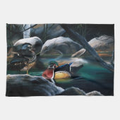 Holzosen-Teich Geschirrtuch (Horizontal)