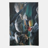 Holzosen-Teich Geschirrtuch (Vertikal)