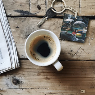 Holzosen-Teich Schlüsselanhänger