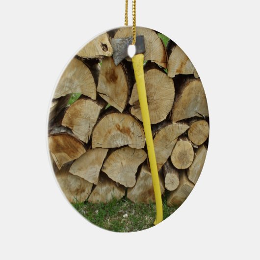 Holzpalette und AX-Dekoration Keramik Ornament (Rechts)