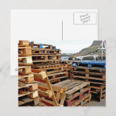 Holzpaletten auf der Dock Post Card Postkarte (Vorne/Hinten)