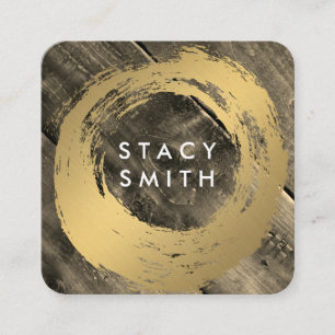 Holzpaneel Gold gebürstet Quadratische Visitenkarte