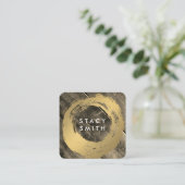 Holzpaneel Gold gebürstet Quadratische Visitenkarte (Stehend Vorderseite)