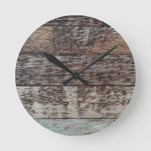 Holzpaneel Rustikal Runde Wanduhr