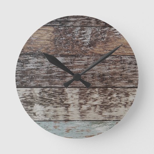 Holzpaneel | Rustikal Runde Wanduhr (Vorderseite)
