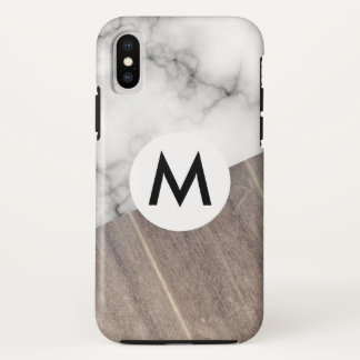 Holzpaneelmarmor mit Monogramm Case-Mate iPhone Hülle