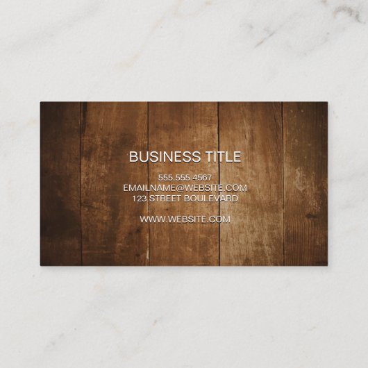 Holzpanels Visitenkarte (Rückseite)