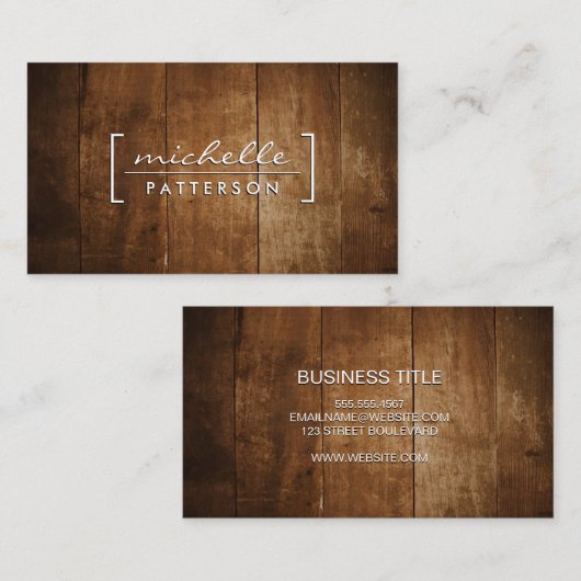 Holzpanels Visitenkarte (Vorne/Hinten)