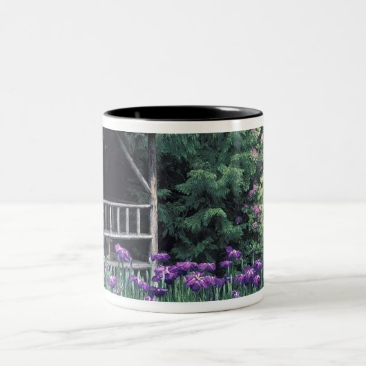 Holzpavillon im Sunken-Garten im Zweifarbige Tasse (Mittel)