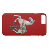 Holzpferd Antikes Karussell Rotes iPhone Case (Rückseite (Horizontal))