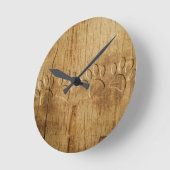 Holzpfoten-Druck Runde Wanduhr (Winkel)