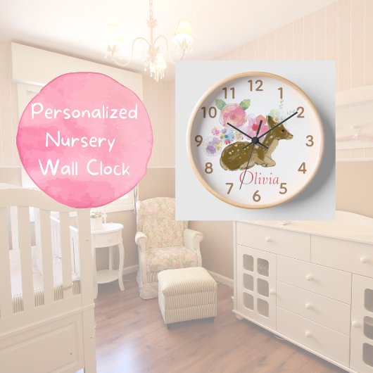Holzpink-Kinderzimmer-Uhr Uhr