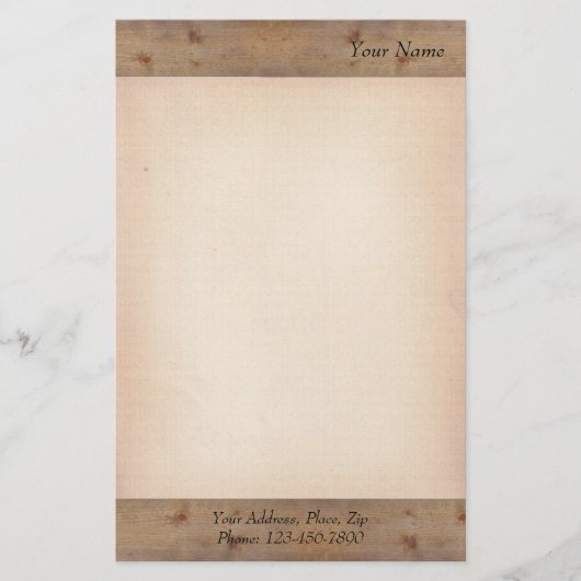 Holzplanen Briefpapier (Vorderseite)