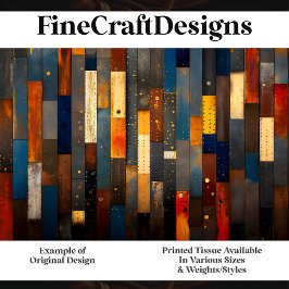 Holzplanen mit Metallakzenten H5-Decoupage Seidenpapier