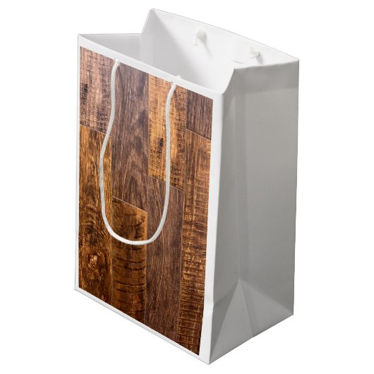 Holzplanken Mittlere Geschenktüte (Rückseite Schrägansicht)