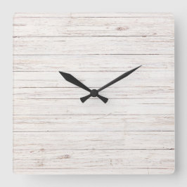 Holzplanken Quadratische Wanduhr