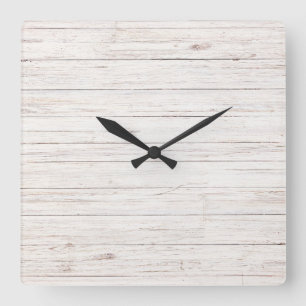 Holzplanken Quadratische Wanduhr