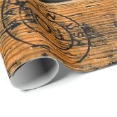 Holzplanks mit "Made in USA" gestempelt Geschenkpapier (Rolleneckpunkt)