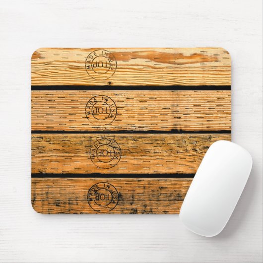 Holzplanks mit "Made in USA" gestempelt Mousepad (Mit Mouse)