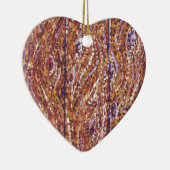 Holzplanks Pointillismus Herz gestreift Ornament (Rechts)