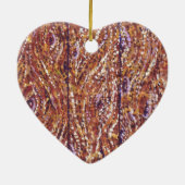 Holzplanks Pointillismus Herz gestreift Ornament (Hinten)