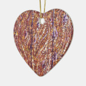 Holzplanks Pointillismus Herz gestreift Ornament (Links)