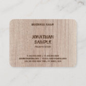 Holzplatine als gestörte Textvorlage Visitenkarte (Rückseite)