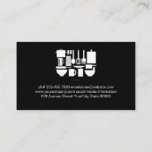 Holzplatte für den persönlichen Koch Visitenkarte (Rückseite)