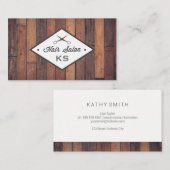 Holzplatte | Hair Stylist | Salon Visitenkarte (Vorne/Hinten)